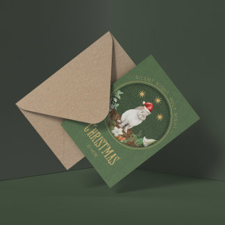 Whimsical Forest animals Christmas Foil Greeting Card