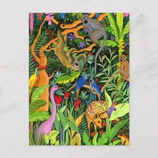 Whimsical Forest Animals Post Card