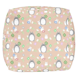 Whimsical Forest Creature-Inspired Cube Pouf