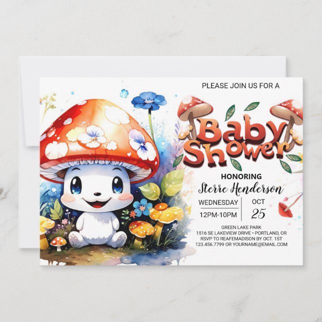 Whimsical Forest Fantasy Baby Shower Invitation (Front)