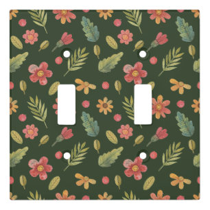 Whimsical Forest Flowers & Leaves Light Switch Cover