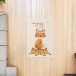 Whimsical Forest Fox Baby Shower Flower Crown Rug