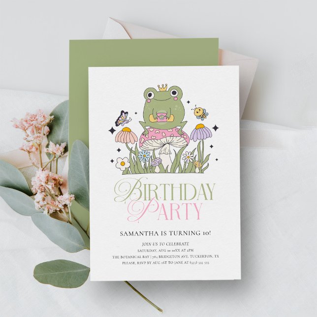 Whimsical Forest Frog Girl Birthday Invitation (Creator Uploaded)