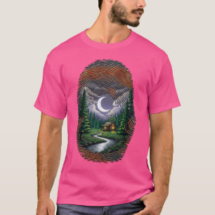 Whimsical Forest in a Fingerprint Design T-shirts