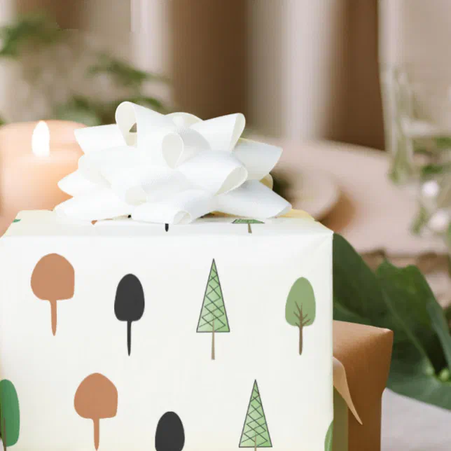 Photo inspiration: Fresh Look at Whimsical Forest Minimalist Tree Pattern Wrapping Paper
