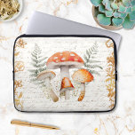 Whimsical Forest Mushroom Vintage letter Decoupage Laptop Sleeve<br><div class="desc">Elevate your tech with our Whimsical Forest Mushroom Vintage Letter Farmhouse Laptop Sleeve! Carry your device in style and charm.</div>