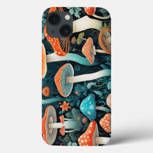 Whimsical Forest Mushrooms Illustration iPhone 13 Case