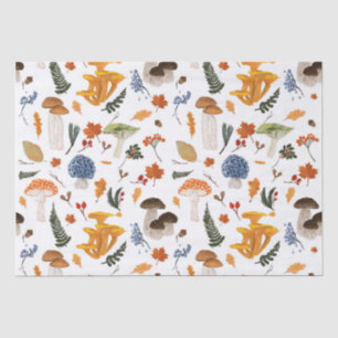 Whimsical Forest Mushrooms Watercolor Tissue Paper