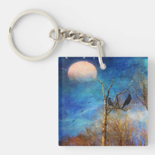 Whimsical Forest Scene Key Chain