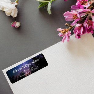 Whimsical Forest Starry Night Sky Return Address Label