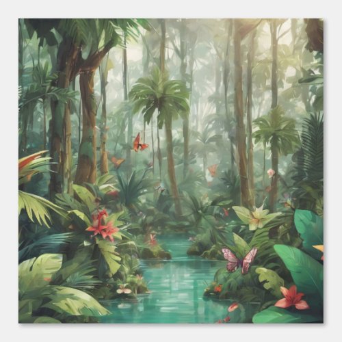 Whimsical Forest Tropical Rainforest River Wild Wallpaper