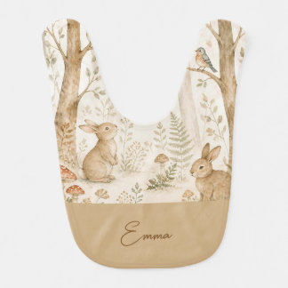 Whimsical Forest Woodland Animals Baby Bib