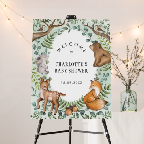 Whimsical Forest Woodland Animals Welcome Baby Foam Board