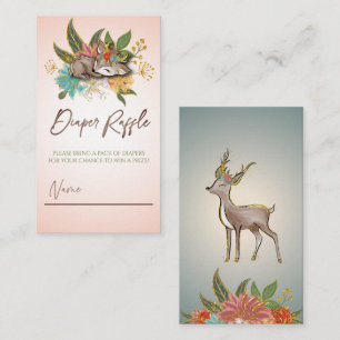 Whimsical Forest Woodland Oh Baby Deer Animal Game Business Card