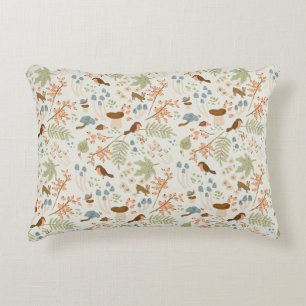 Whimsical forest woodland plants autumn fall accent pillow