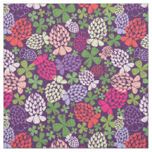 Whimsical four leafed clover flowers and foliage