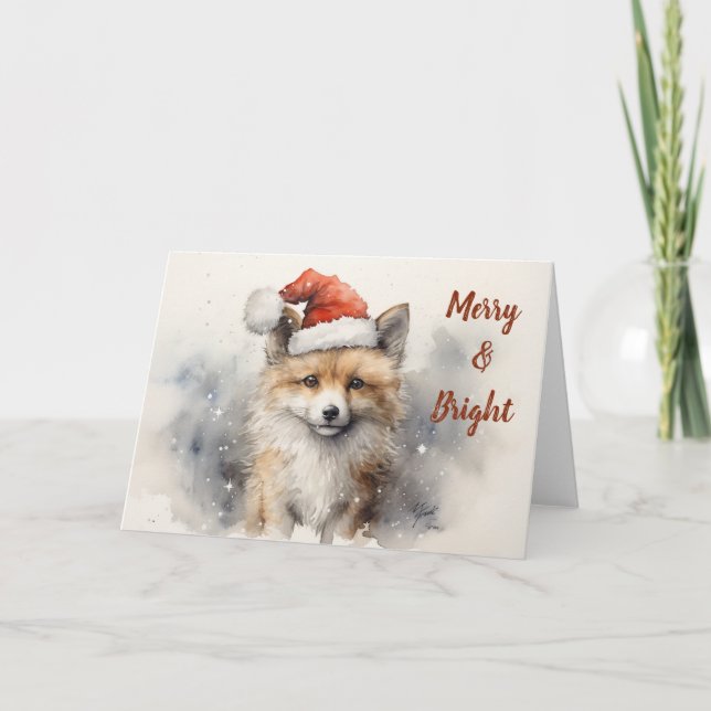 Whimsical Fox Christmas Card  (Front)
