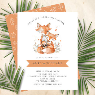 Whimsical Fox Family Baby Shower Invitation