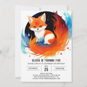 Whimsical Fox Friends Birthday Invitation