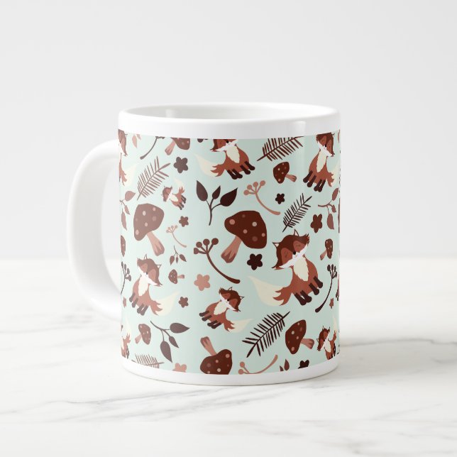 Whimsical Fox Giant Coffee Mug (Front Left)