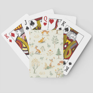 "Whimsical Fox Greeting Cards" Poker Cards