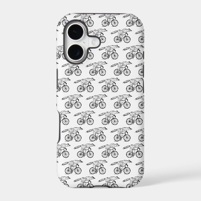 Whimsical Fox on Bicycle Art Print Iphone Case (Back)