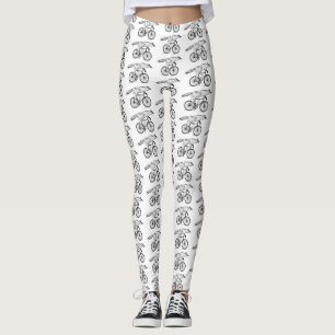 Whimsical Fox on Bicycle Art Print Leggings