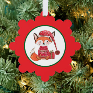 Whimsical Fox Ornament Card