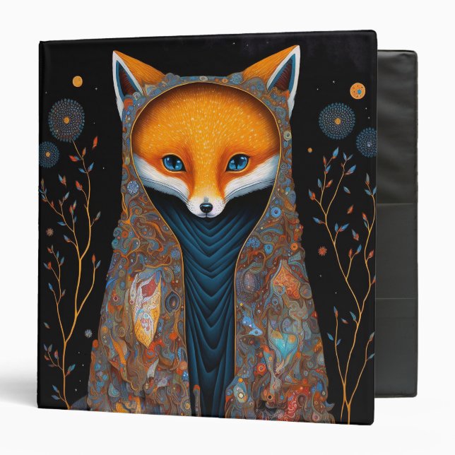 Whimsical Fox Woodland Fantasy Art 3 Ring Binder (Front/Inside)
