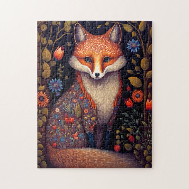 Whimsical Fox Woodland Fantasy Art Jigsaw Puzzle (Vertical)