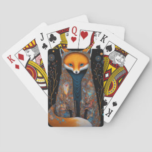 Whimsical Fox Woodland Fantasy Art Playing Cards