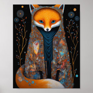 Whimsical Fox Woodland Fantasy Art Poster
