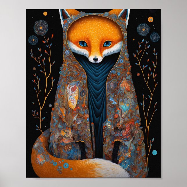 Whimsical Fox Woodland Fantasy Art Poster (Front)