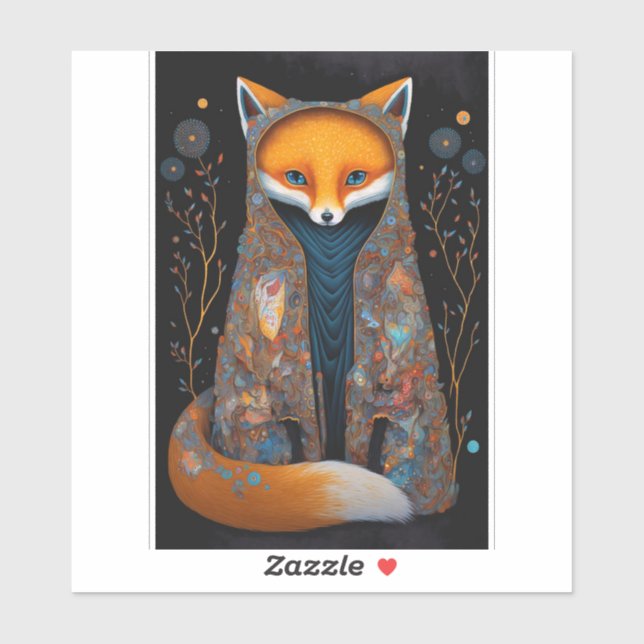 Whimsical Fox Woodland Fantasy Art Sticker (Sheet)