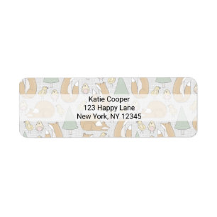 Whimsical Foxes, Birds and Trees Illustrated Label