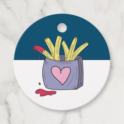 Whimsical French Fries Purple and Pink Birthday Favor Tags