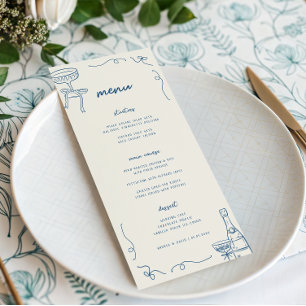 Whimsical French Fun Engagement Party or Wedding Menu