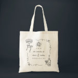 Whimsical French Fun Hand Drawn Wedding Favor Tote Bag<br><div class="desc">Add a touch of playful elegance to your special day with our Whimsical French Fun Hand-Drawn Wedding Favor Tote Bag! Featuring charming, hand-drawn French-inspired illustrations, these coolers bring a whimsical, artistic vibe to your wedding celebration. Perfect as fun and functional favors, they keep drinks cool while offering guests a memorable...</div>