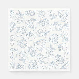 Whimsical Fresh Off The Market Blue Bridal Shower Napkins