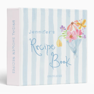 Whimsical Fresh Off the Market Bridal Recipe Book 3 Ring Binder