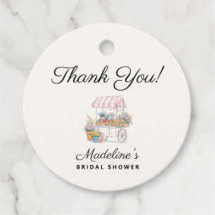 Whimsical Fresh Off The Market Bridal Shower  Favor Tags