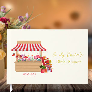 Whimsical Fresh off the Market Bridal Shower Foil Guest Book