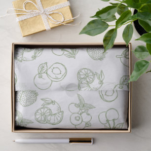Whimsical Fresh Off The Market Green Bridal Shower Tissue Paper