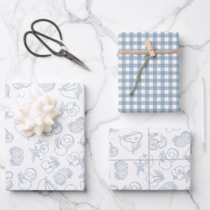 Whimsical Fresh Off The Market Green Bridal Shower Wrapping Paper Sheets