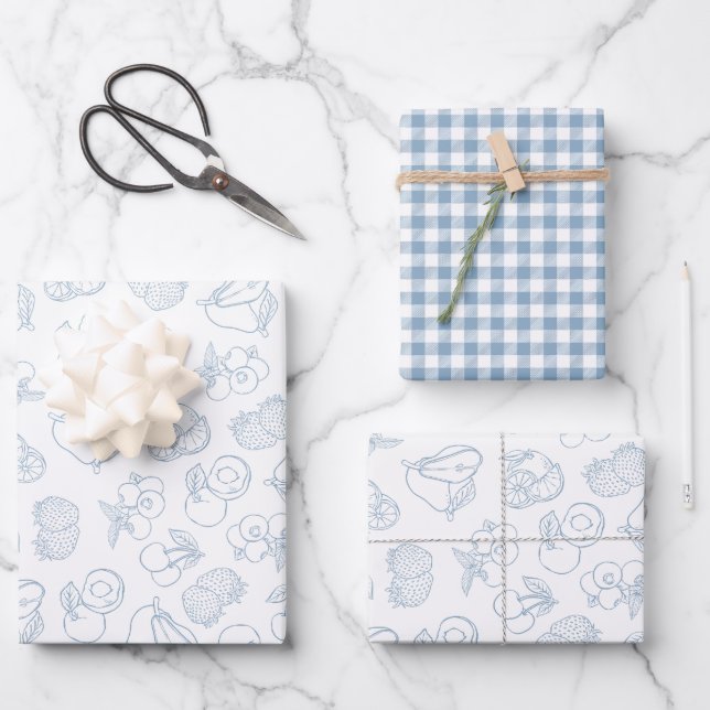 Whimsical Fresh Off The Market Green Bridal Shower Wrapping Paper Sheets (Front)