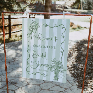 Whimsical Fresh Off the Market Sage green Bridal Foam Board