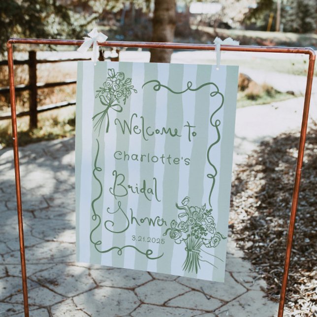 Whimsical Fresh Off the Market Sage green Bridal Foam Board (Creator Uploaded)