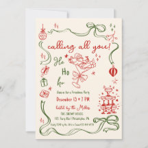 whimsical Friendmas party Santa cocktail