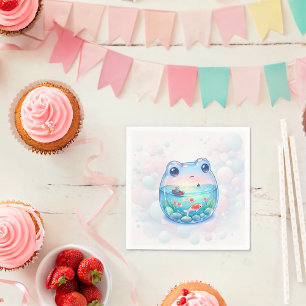 Whimsical Frog Adventure Birthday Paper Plate Napkins