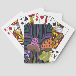 Whimsical Frog And Mushroom Poker Cards